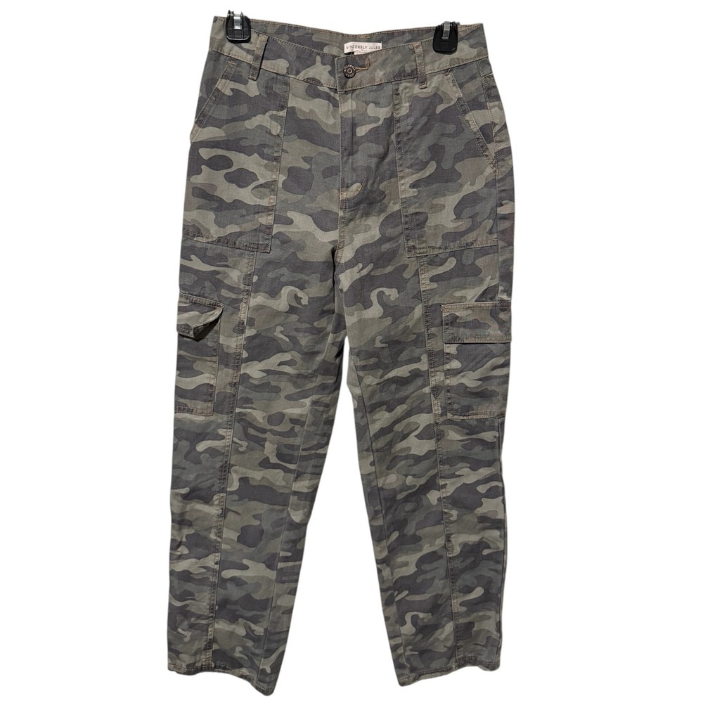 Sincerely Jules Camo Cargo Pants Women's Size 9/28 Utility Casual